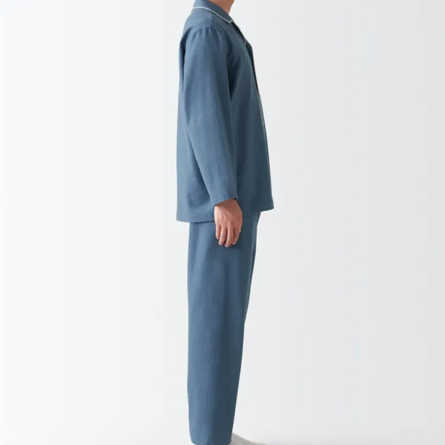 Men's Side Seamless Flannel Pajamas