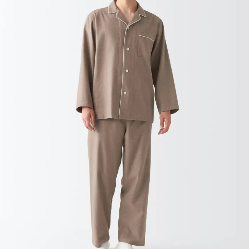 Men's Side Seamless Flannel Pajamas