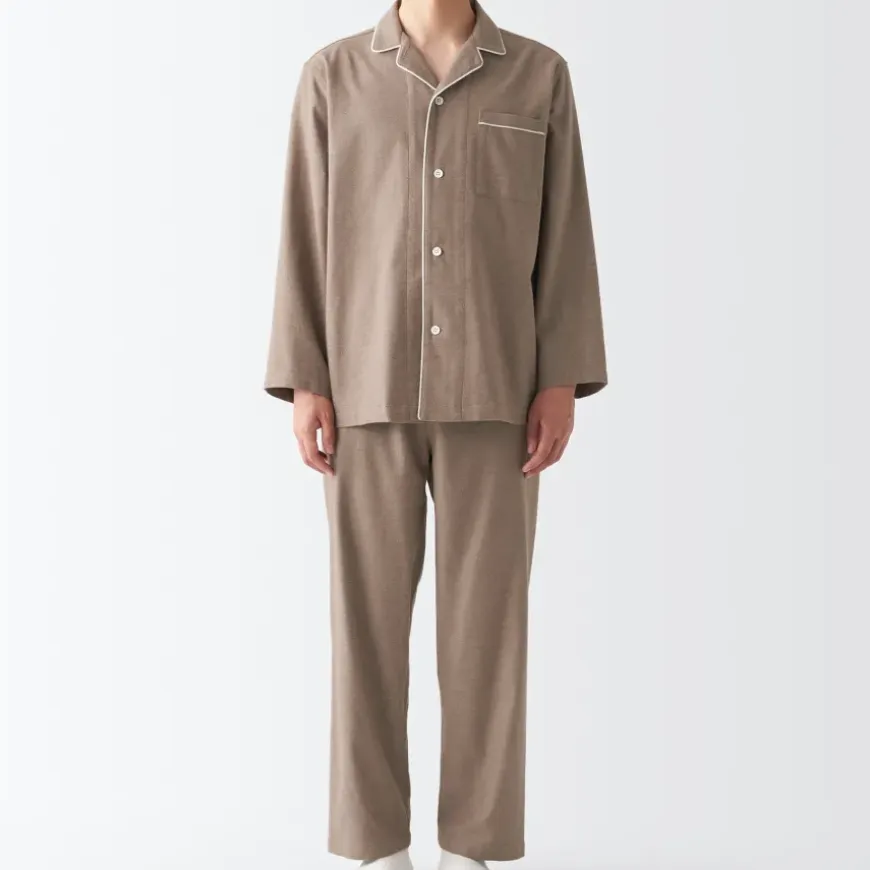 Men's Side Seamless Flannel Pajamas