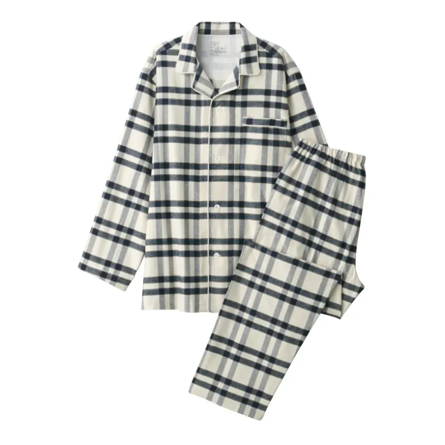 Men's Side Seamless Flannel Pajamas