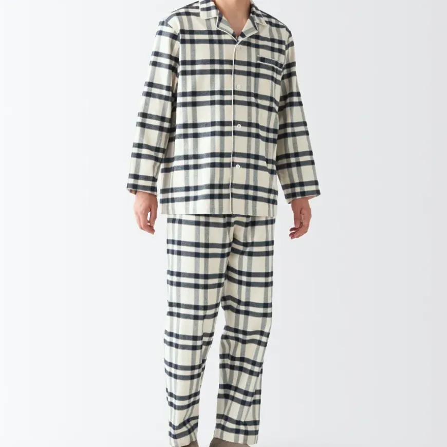 Men's Side Seamless Flannel Pajamas