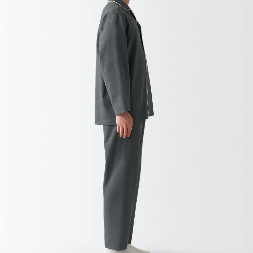 Men's Side Seamless Flannel Pajamas