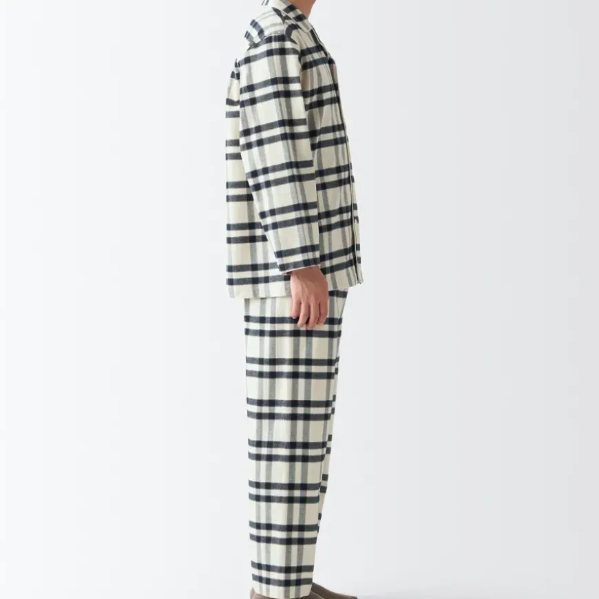 Men's Side Seamless Flannel Pajamas