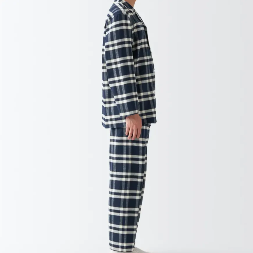 Men's Side Seamless Flannel Pajamas