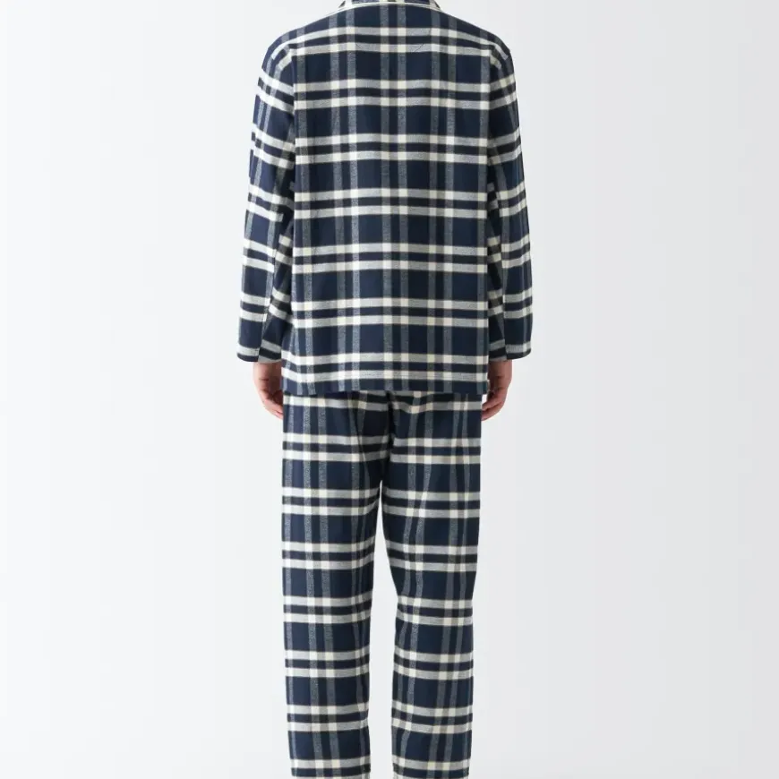 Men's Side Seamless Flannel Pajamas