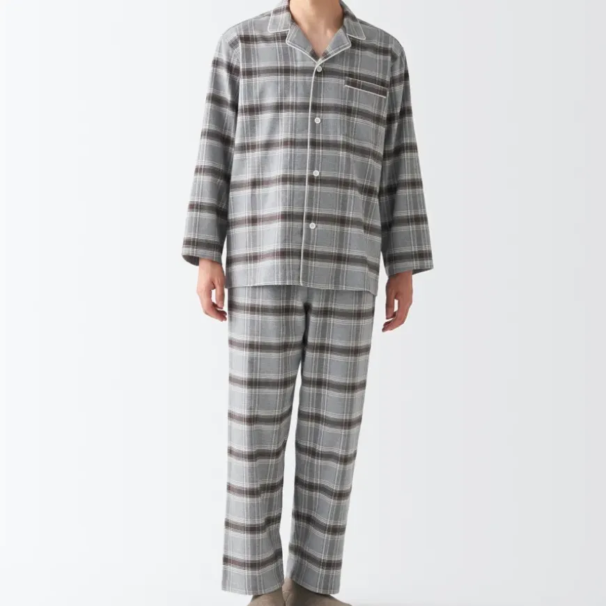 Men's Side Seamless Flannel Pajamas