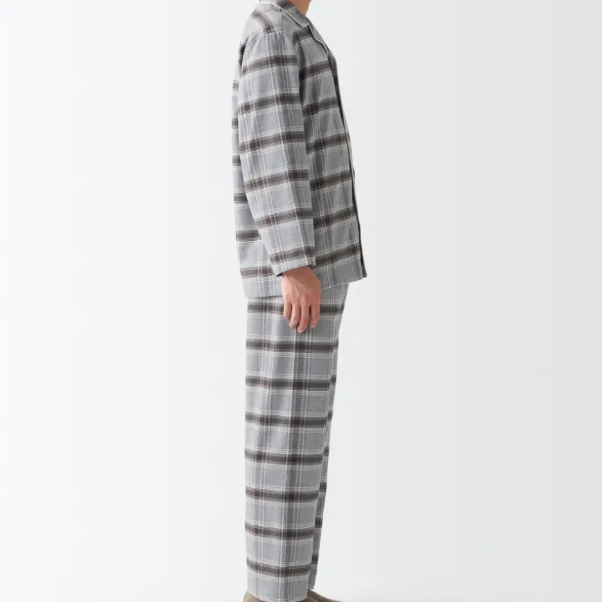 Men's Side Seamless Flannel Pajamas