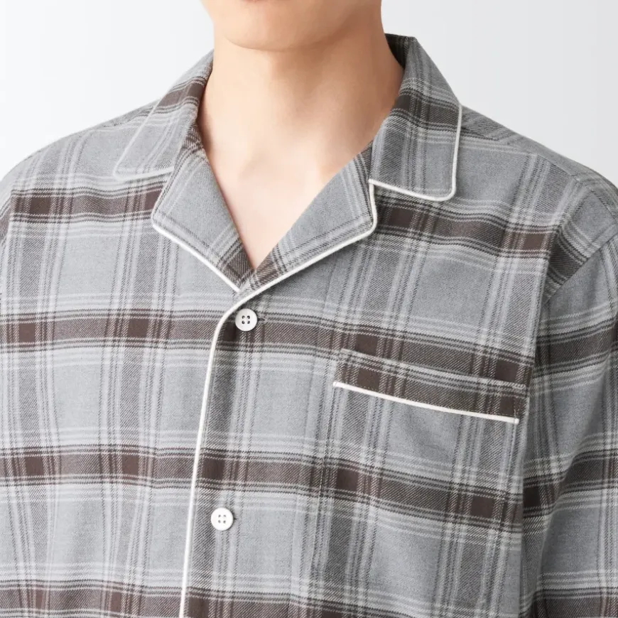 Men's Side Seamless Flannel Pajamas