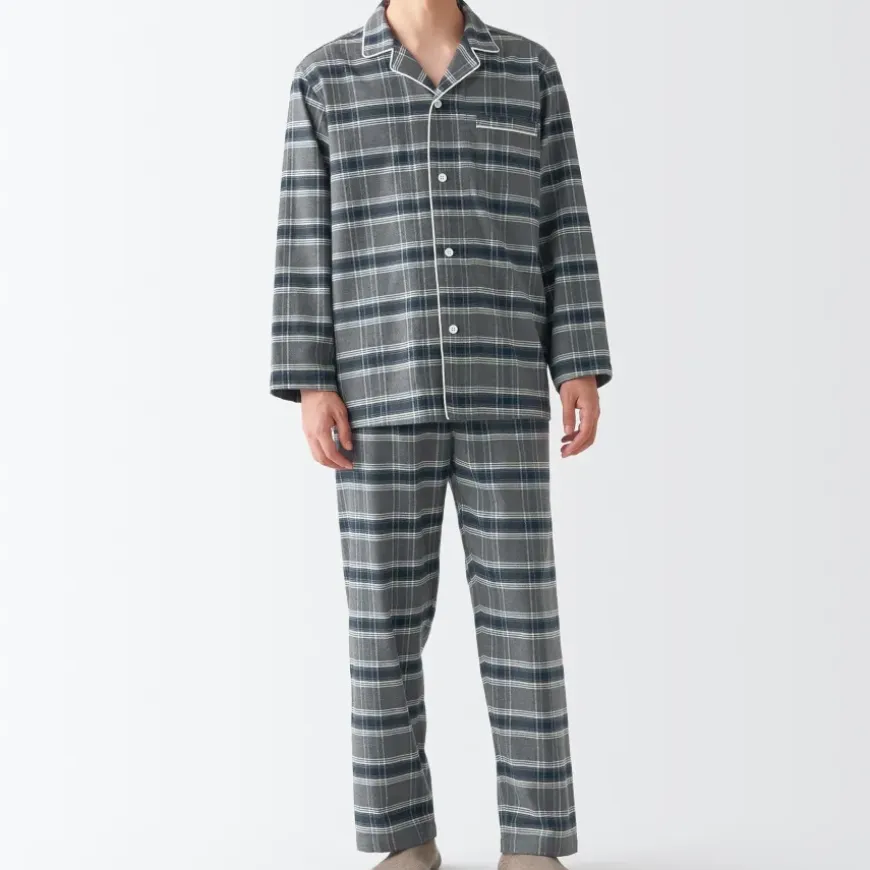 Men's Side Seamless Flannel Pajamas