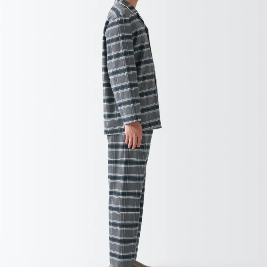 Men's Side Seamless Flannel Pajamas