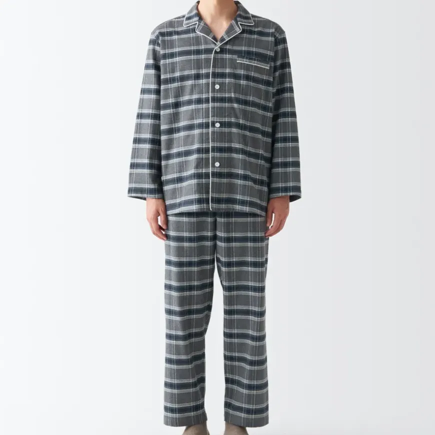 Men's Side Seamless Flannel Pajamas