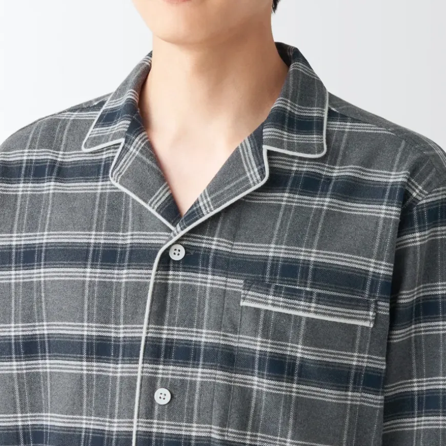 Men's Side Seamless Flannel Pajamas