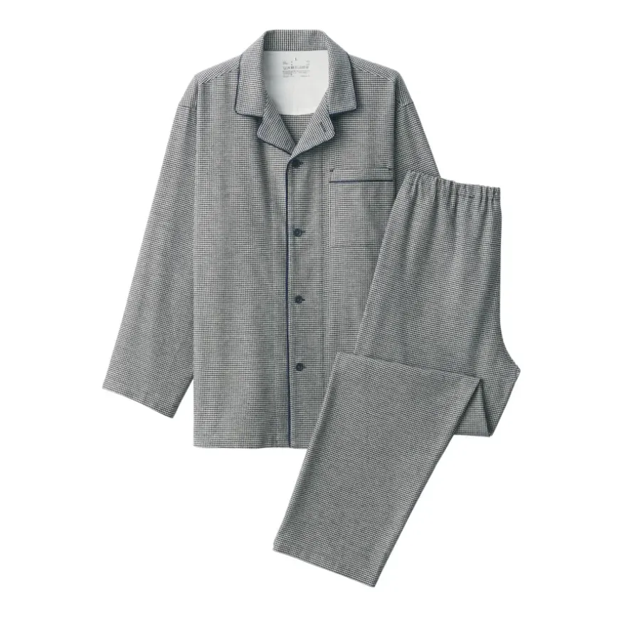 Men's Side Seamless Flannel Pajamas