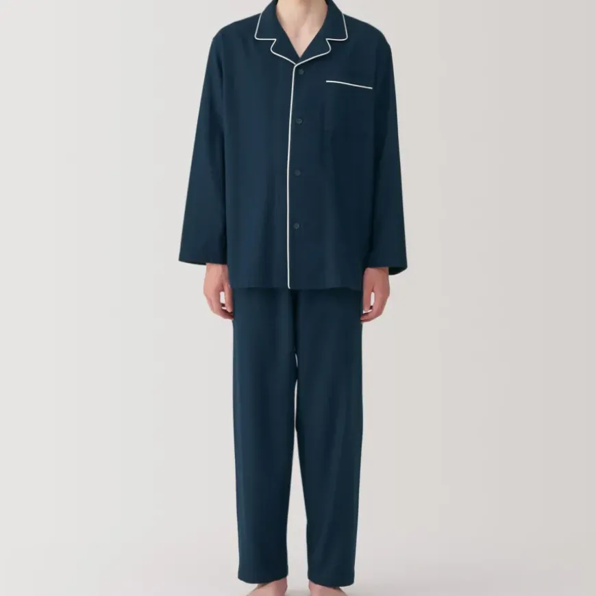 Men's Side Seamless Flannel Pajamas