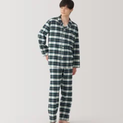 Men's Side Seamless Flannel Pajamas