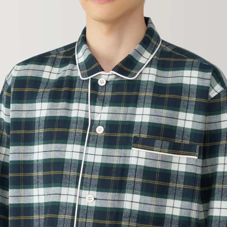 Men's Side Seamless Flannel Pajamas