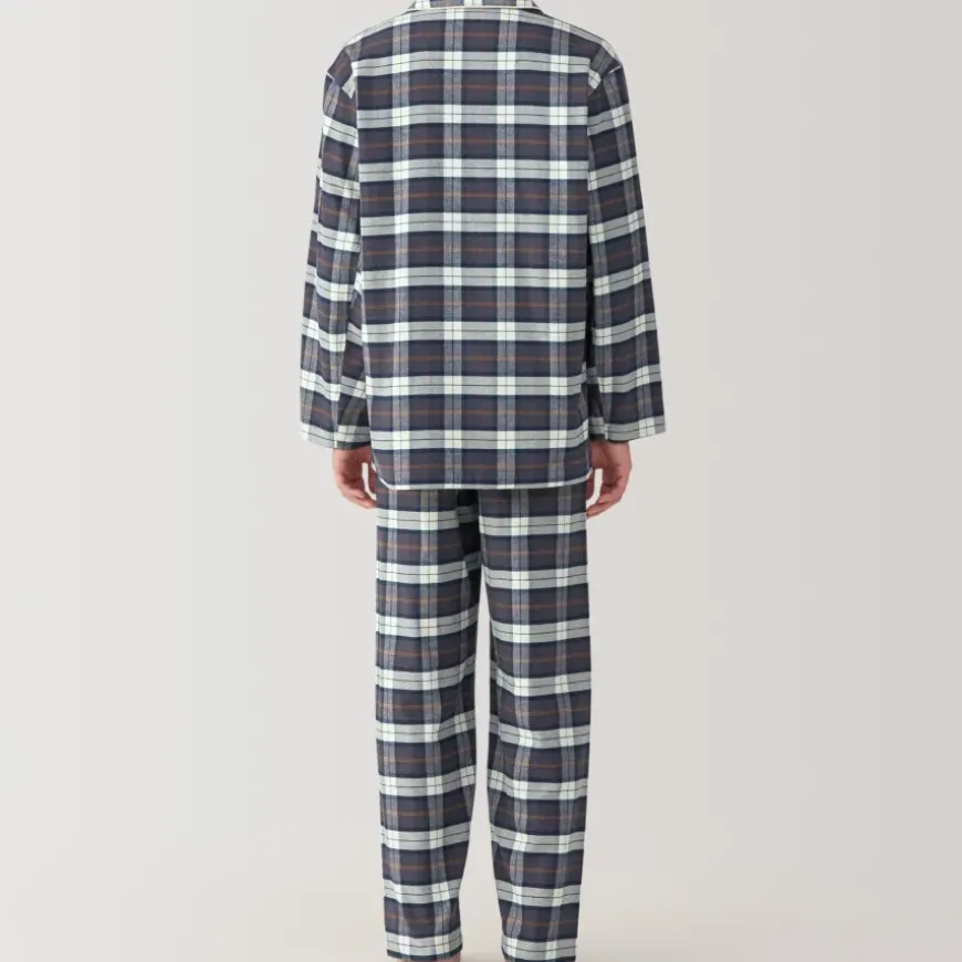Men's Side Seamless Flannel Pajamas