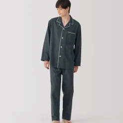Men's Side Seamless Flannel Pajamas