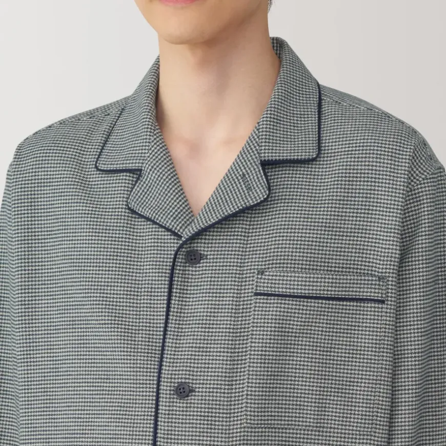 Men's Side Seamless Flannel Pajamas