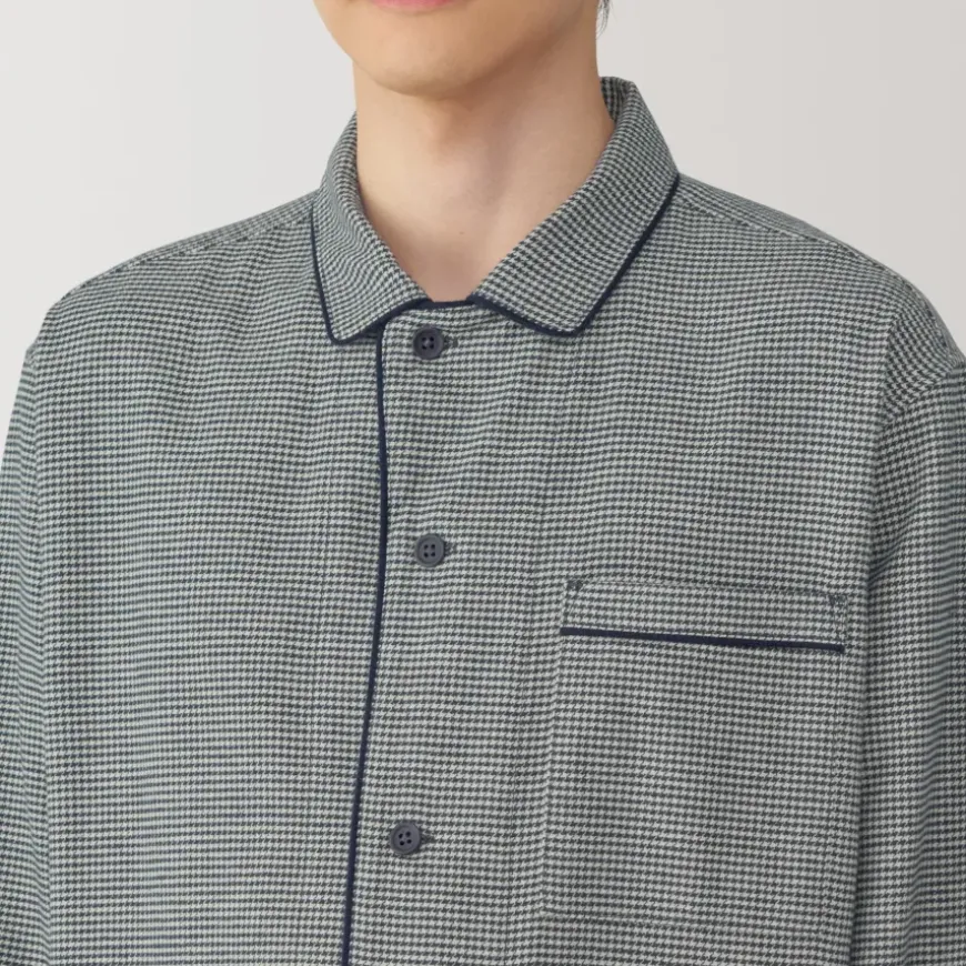 Men's Side Seamless Flannel Pajamas