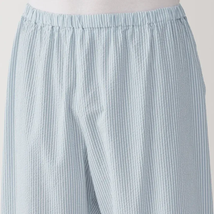 Men's Side Seamless Seersucker Short Sleeve Pajamas