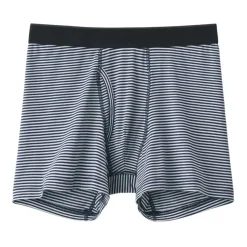 Men's Smooth Front Open Striped Boxer Brief