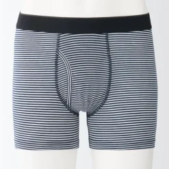 Men's Smooth Front Open Striped Boxer Brief