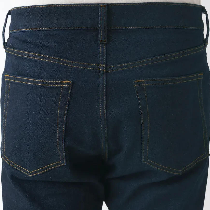 Men's Stretch Denim Slim Pants Dark Navy (L 32inch / 82cm)