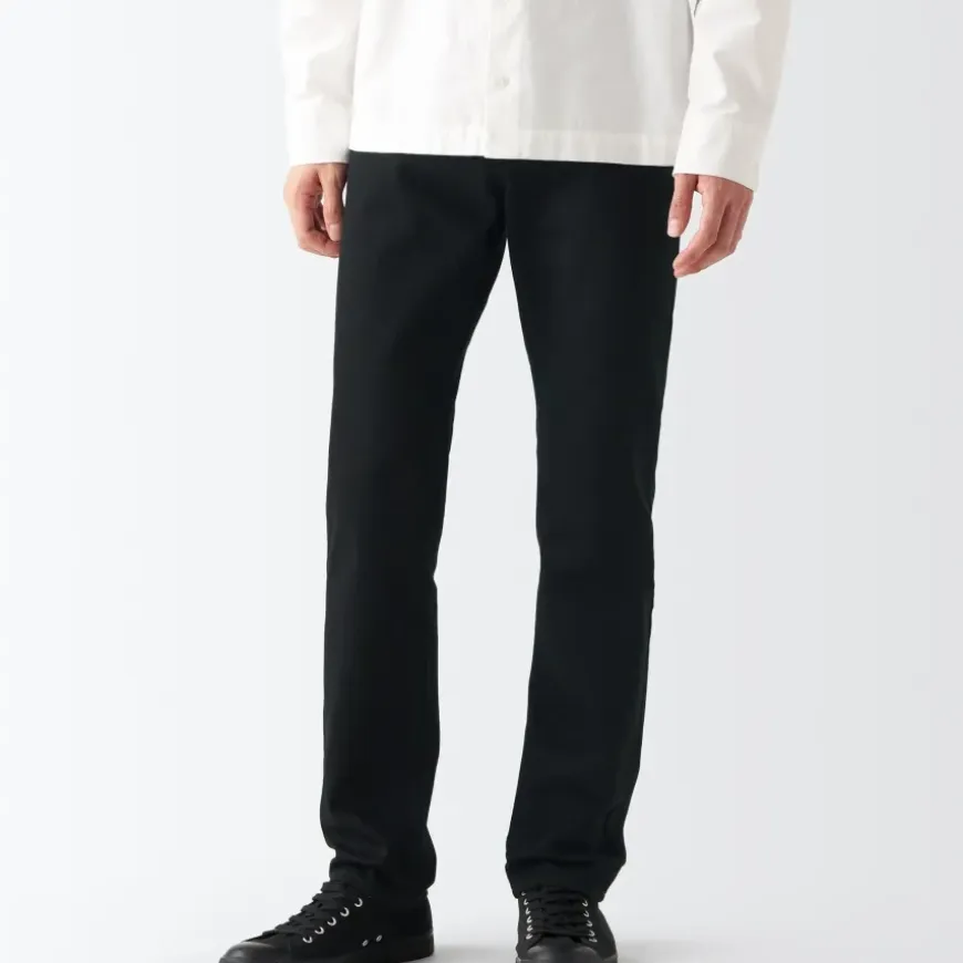 Men's Stretch Denim Slim Pants Black (L 32inch / 82cm)