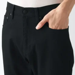 Men's Stretch Denim Slim Pants Black (L 32inch / 82cm)