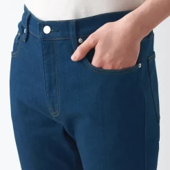 Men's Stretch Denim Slim Pants Blue (L 30inch / 76cm)