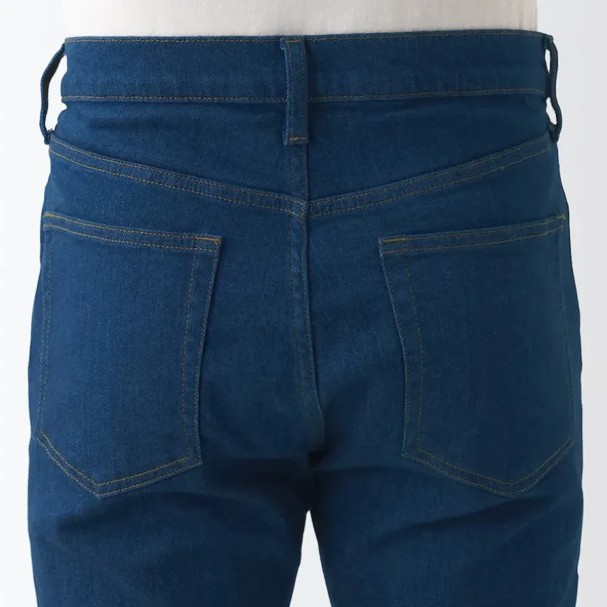 Men's Stretch Denim Slim Pants Blue (L 30inch / 76cm)