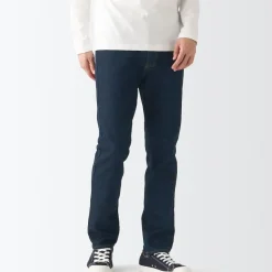 Men's Stretch Denim Slim Pants Dark Navy (L 30inch / 76cm)