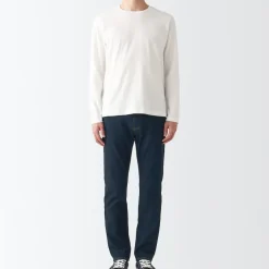 Men's Stretch Denim Slim Pants Dark Navy (L 30inch / 76cm)