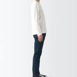 Men's Stretch Denim Slim Pants Dark Navy (L 30inch / 76cm)