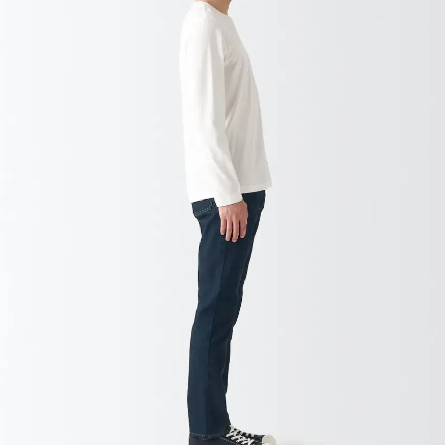 Men's Stretch Denim Slim Pants Dark Navy (L 30inch / 76cm)