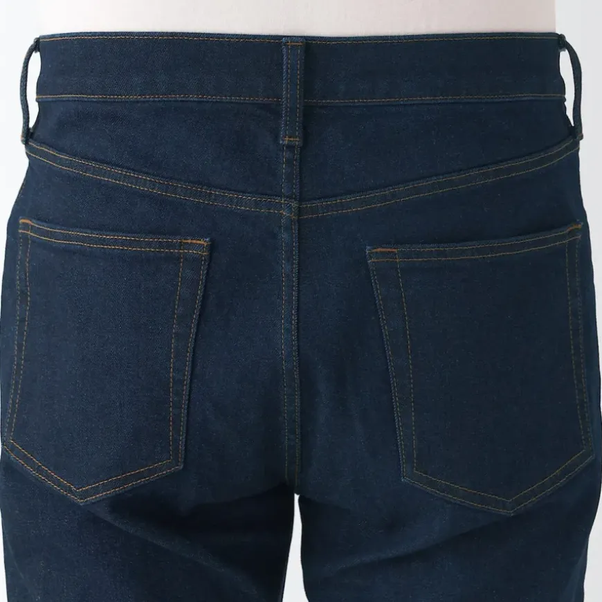 Men's Stretch Denim Slim Pants Dark Navy (L 30inch / 76cm)