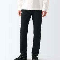 Men's Stretch Denim Slim Pants Black (L 32inch / 82cm)