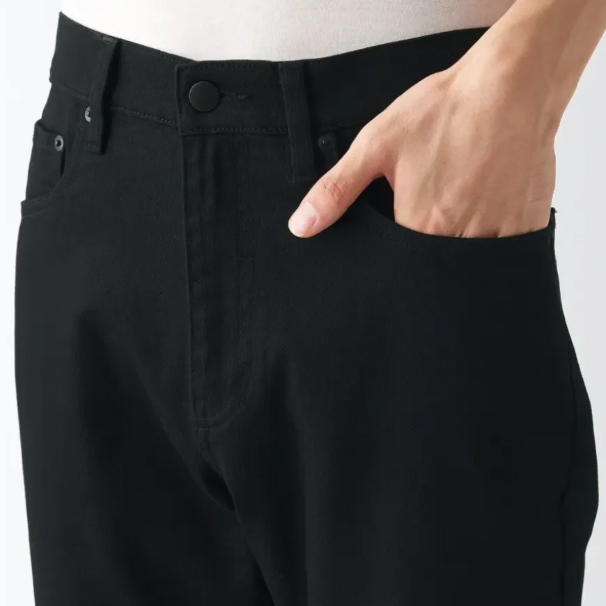 Men's Stretch Denim Slim Pants Black (L 32inch / 82cm)