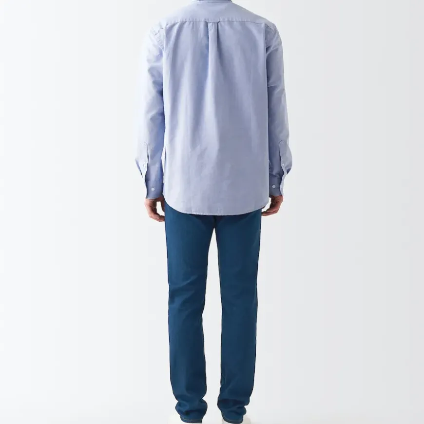 Men's Stretch Denim Slim Pants Blue (L 32 inch / 82cm)