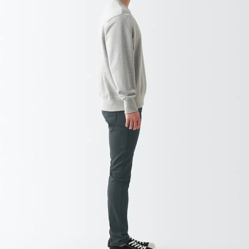 Men's Super Stretch Denim Skinny Pants Charcoal Gray (L 32inch / 82cm)