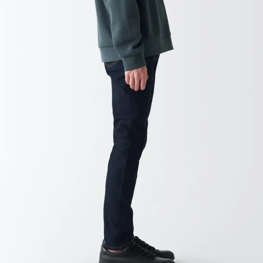 Men's Super Stretch Denim Skinny Pants Dark Navy (L 30inch / 76cm)