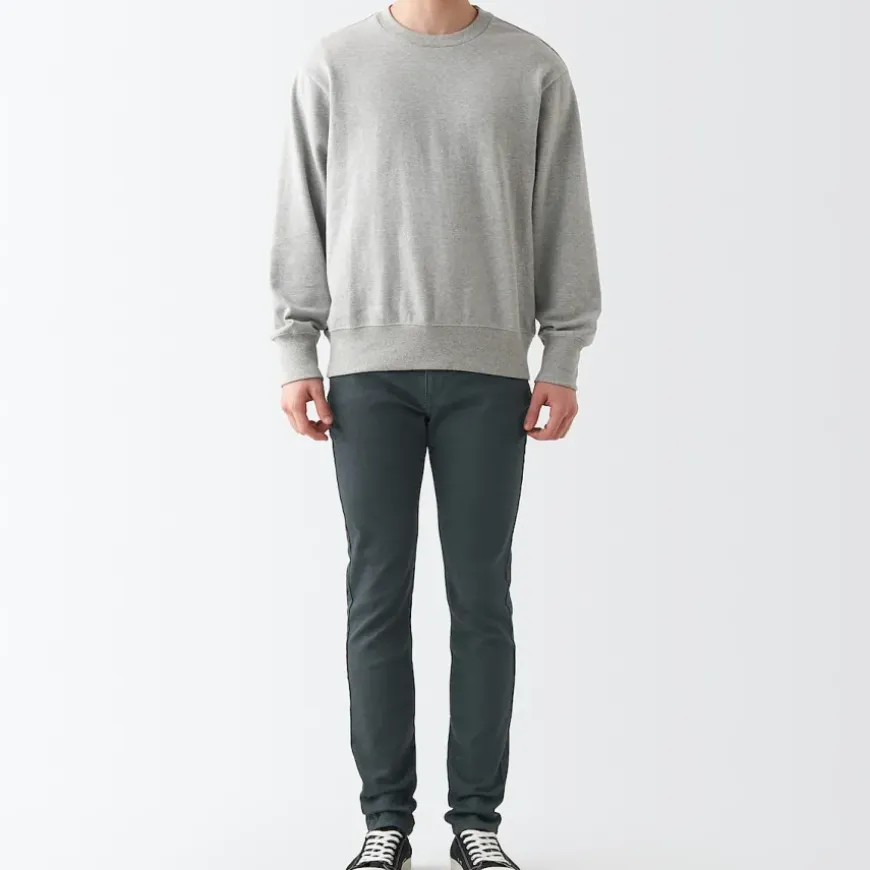 Men's Super Stretch Denim Skinny Pants Charcoal Gray (L 30inch / 76cm)