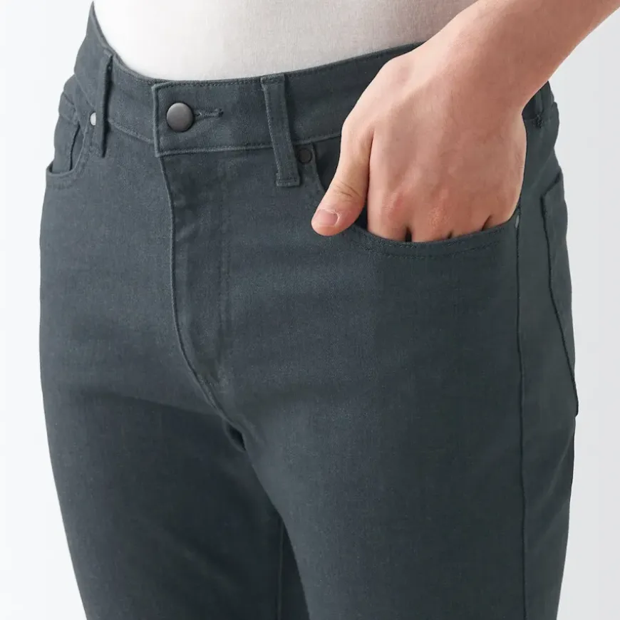 Men's Super Stretch Denim Skinny Pants Charcoal Gray (L 30inch / 76cm)