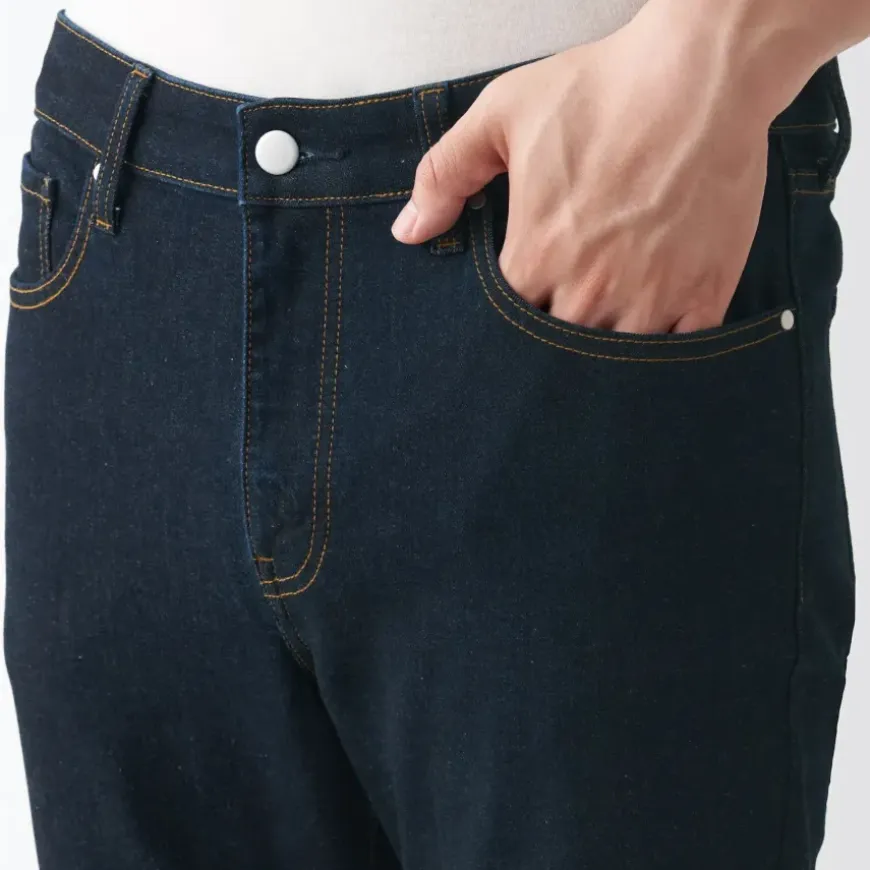 Men's Super Stretch Denim Skinny Pants Dark Navy (L 32inch / 82cm)