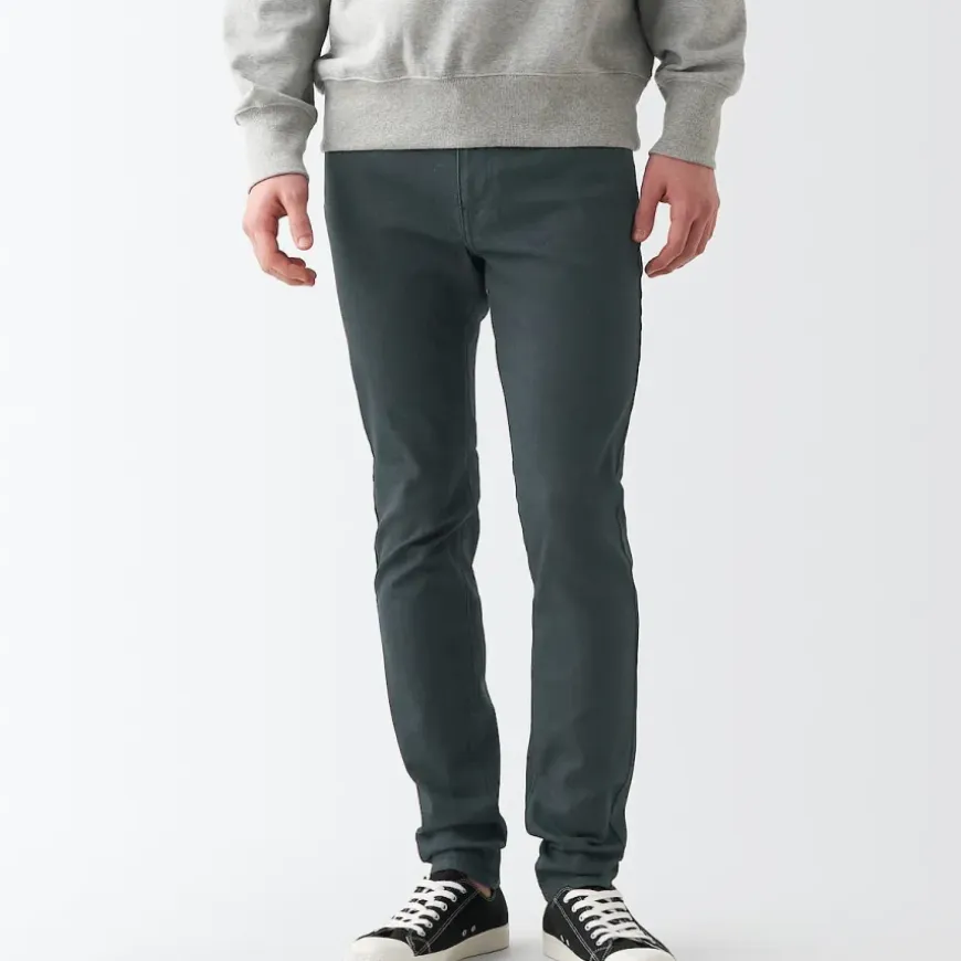 Men's Super Stretch Denim Skinny Pants Charcoal Grey (L 30inch / 76cm)