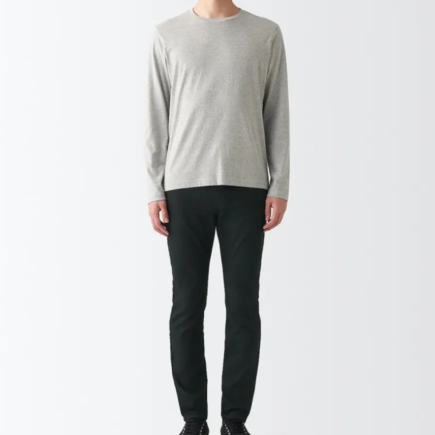 Men's Super Stretch Denim Skinny Pants Black (L 30inch / 76cm)