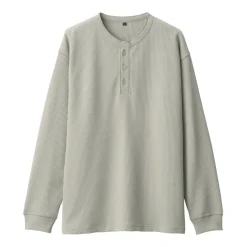 Men's UV Protection Waffle Henley Long-Sleeve T-Shirt