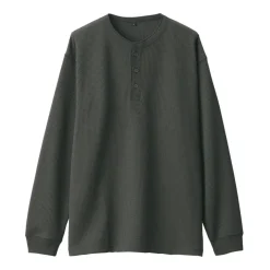 Men's UV Protection Waffle Henley Long-Sleeve T-Shirt