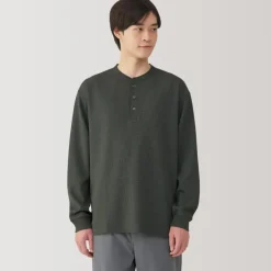 Men's UV Protection Waffle Henley Long-Sleeve T-Shirt